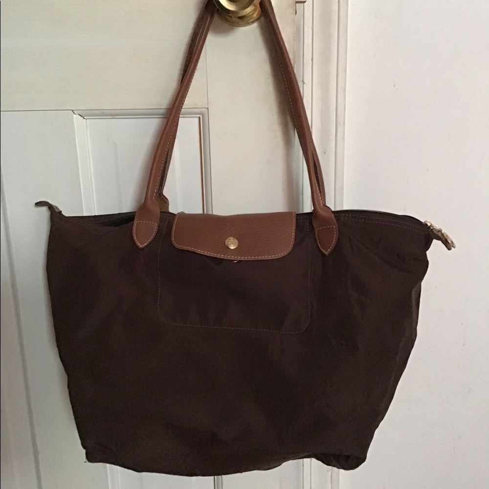 Longchamp le pliage large tote chocolate brown